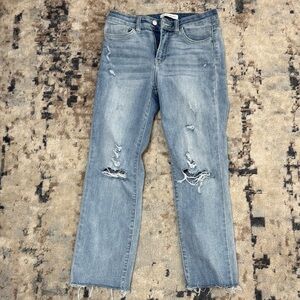 Super Stretch High Rise Distressed Denim size 27